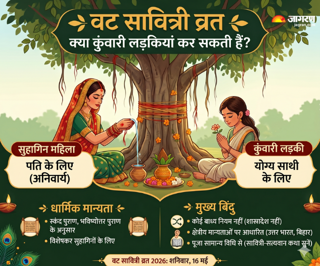 वट सावित्री व्रत कुंवारी कन्याएं कर सकती हैं
